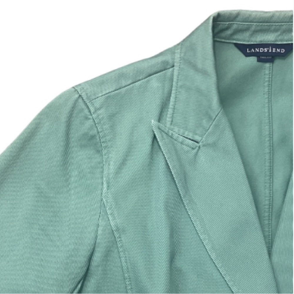 Lands’ End Fairycore Mint Green Cottagecore Denim Blazer Jacket - Picture 5 of 10